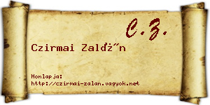 Czirmai Zalán névjegykártya